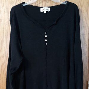 BLACK NEON BUDDHA RIBBED KNIT WOMENS TOP SIZE 2X